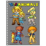 Notebook - KidzAnimals Boys #3 – Lucas, Little Leo, Benny, Charlie and Chimp - GRAY