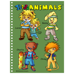 Notebook - KidzAnimals Boys #3 – Lucas, Little Leo, Benny, Charlie and Chimp - OLIVE GREEN