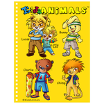 Notebook - KidzAnimals Boys #3 – Lucas, Little Leo, Benny, Charlie and Chimp - YELLOW