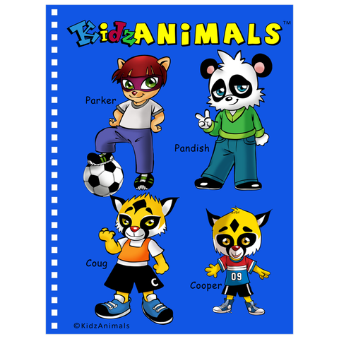 Notebook - KidzAnimals Boys #1 – Parker, Pandish, Coug and Cooper - BLUE