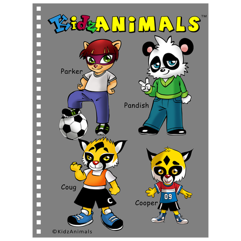 Notebook - KidzAnimals Boys #1 – Parker, Pandish, Coug and Cooper - GRAY