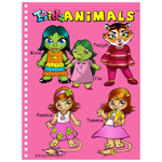 Notebook - KidzAnimals Girls #3 - Bixie, Tiki, Teejah, Pammie and Tammie - PINK