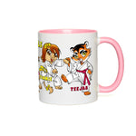 Mug - Karate Girls with Bixie, Tiki, Pammie, Tammie and Teejah - PINK Accent Color