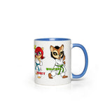 Mug - Karate Girls with Maddie, Elena, Punky and Wolfinna - BLUE Accent Color