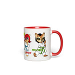 Mug - Karate Girls with Maddie, Elena, Punky and Wolfinna - RED Accent Color