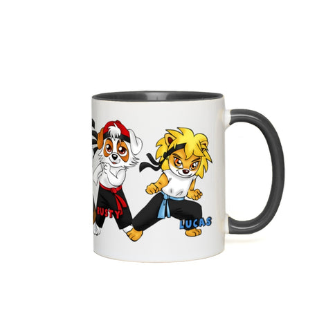 Mug - Kung Fu Boys with Little Leo, Wolfie, Dusty, Rusty and Lucas - BLACK Accent Color