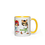 Mug - Karate Girls with Maddie, Elena, Punky and Wolfinna - YELLOW Accent Color