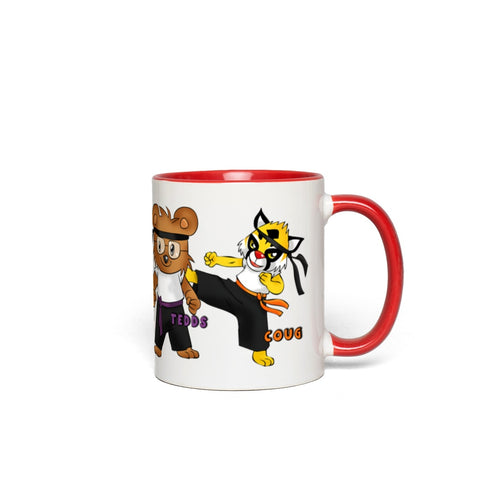 Mug - Kung Fu Boys with Chimp, Benny, Tedds and Coug - RED Accent Color