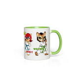 Mug - Karate Girls with Maddie, Elena, Punky and Wolfinna - GREEN Accent Color