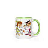 Mug - Karate Girls with Bixie, Tiki, Pammie, Tammie and Teejah - GREEN Accent Color