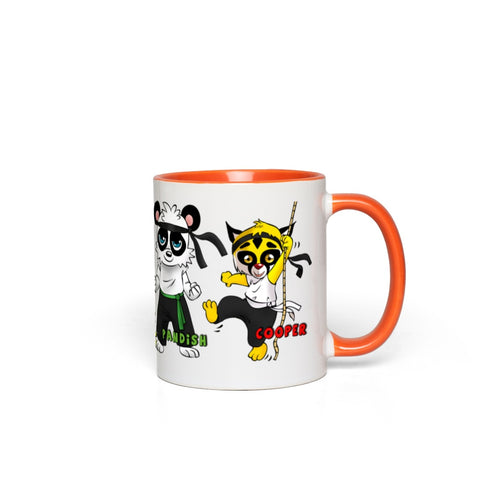 Mug - Kung Fu Boys with Parker, Charlie, Pandish and Cooper - ORANGE Accent Color