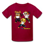 Kids T-Shirt - Fruit of the Loom - Kung Fu Boys 1 MANY COLORS - dark red
