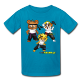 Kids T-Shirt - Fruit of the Loom - Kung Fu Boys 1 MANY COLORS - turquoise