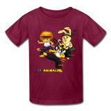 Kids T-Shirt - Fruit of the Loom - Kung Fu Boys 3 MANY COLORS - burgundy