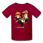 Kids T-Shirt - Fruit of the Loom - Kung Fu Boys 3 MANY COLORS - dark red