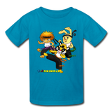 Kids T-Shirt - Fruit of the Loom - Kung Fu Boys 3 MANY COLORS - turquoise