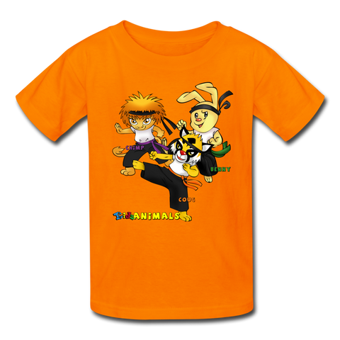 Kids T-Shirt - Fruit of the Loom - Kung Fu Boys 3 MANY COLORS - orange