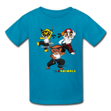 Kids T-Shirt - Fruit of the Loom - Kung Fu Boys 2 MANY COLORS - turquoise