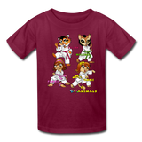 Kids T-Shirt - Fruit of the Loom - Karate Girls 3 MANY COLORS - burgundy