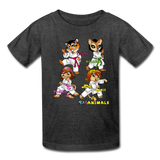 Kids T-Shirt - Fruit of the Loom - Karate Girls 3 MANY COLORS - heather black