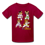 Kids T-Shirt - Fruit of the Loom - Karate Girls 3 MANY COLORS - dark red