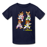 Kids T-Shirt - Fruit of the Loom - Karate Girls 3 MANY COLORS - navy