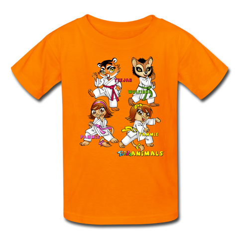 Kids T-Shirt - Fruit of the Loom - Karate Girls 3 MANY COLORS - orange