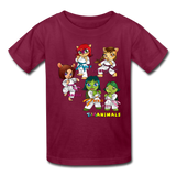 Kids T-Shirt - Fruit of the Loom - Karate Girls 2 MANY COLORS - burgundy