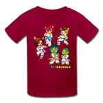 Kids T-Shirt - Fruit of the Loom - Karate Girls 2 MANY COLORS - dark red