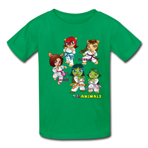 Kids T-Shirt - Fruit of the Loom - Karate Girls 2 MANY COLORS - kelly green