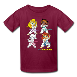 Kids T-Shirt - Fruit of the Loom - Karate Girls 1 MANY COLORS - burgundy