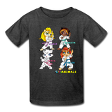 Kids T-Shirt - Fruit of the Loom - Karate Girls 1 MANY COLORS - heather black