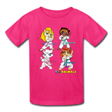 Kids T-Shirt - Fruit of the Loom - Karate Girls 1 MANY COLORS - fuchsia