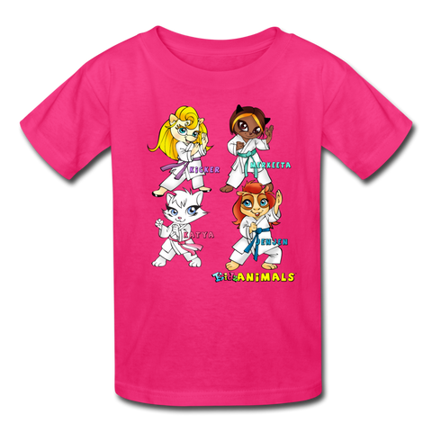 Kids T-Shirt - Fruit of the Loom - Karate Girls 1 MANY COLORS - fuchsia