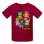 Kids T-Shirt - Fruit of the Loom - Kidz Girls 2 MANY COLORS - dark red