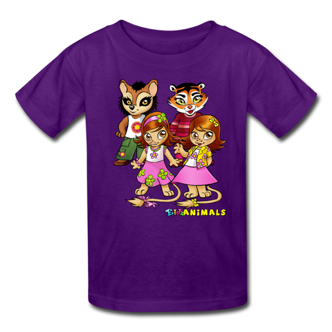 Kids T-Shirt - Fruit of the Loom - Kidz Girls 3 MANY COLORS - purple