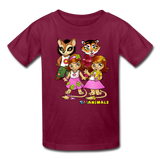 Kids T-Shirt - Fruit of the Loom - Kidz Girls 3 MANY COLORS - burgundy