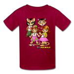 Kids T-Shirt - Fruit of the Loom - Kidz Girls 3 MANY COLORS - dark red