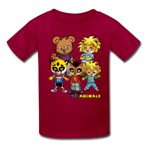 Kids T-Shirt - Fruit of the Loom - Kidz Boys 4 - MANY COLORS - dark red